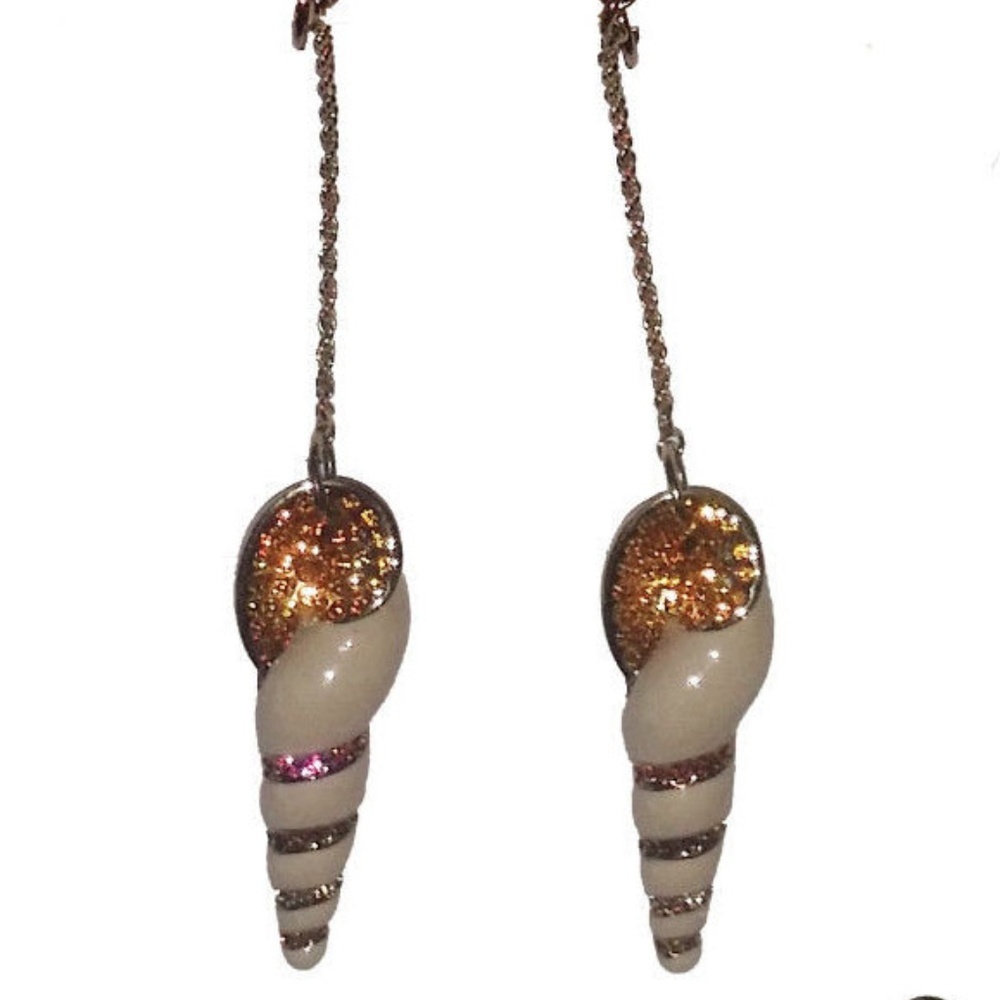 SWAROVSKI seashell Dangling earrings Clip On